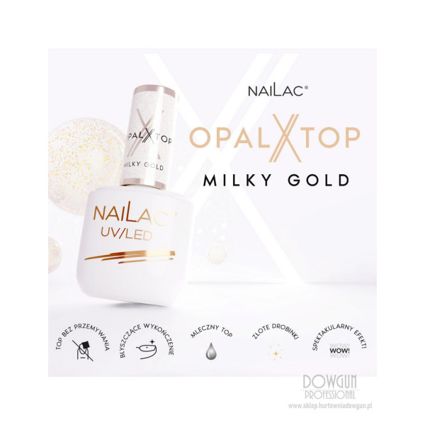 OpalX Top Milky Gold top hybrydowy -7ml- Nailac
