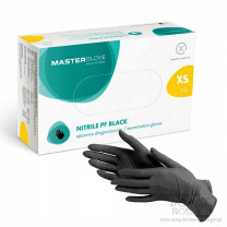 Rękawice nitrylowe Master Glove Nitrile PF Standard Black -100szt- rozmiar XS
